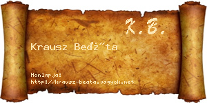 Krausz Beáta névjegykártya